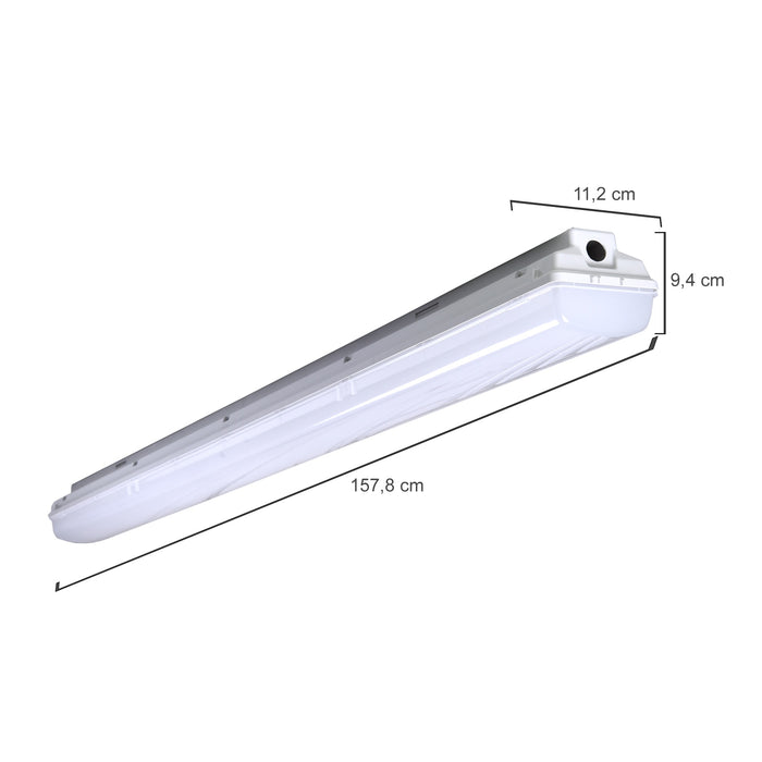 PRACHT Luna N LED Feuchtraum-Wannenleuchte 1x71W, 10200 lm, 4000K in grau