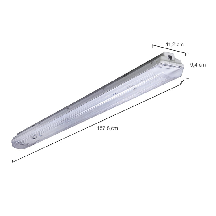 PRACHT LUNA-N T8 Feuchtraumleuchte 2x58W EVG IP66