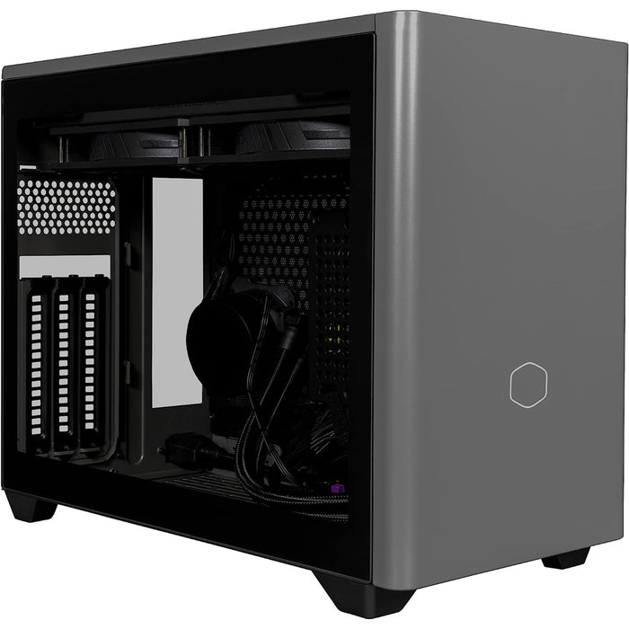 Cooler Master MasterBox NR200P MAX Mini-ITX PC- Gehäuse mit 280mm AiO-CPU-Wasserkühlung grau