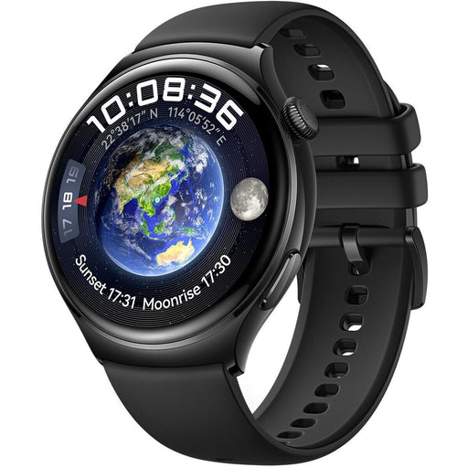 Produktbild Smartwatch - Huawei Watch 4 46mm LTE Edelstahl Schwarz mit Fluorelastomer Armband
