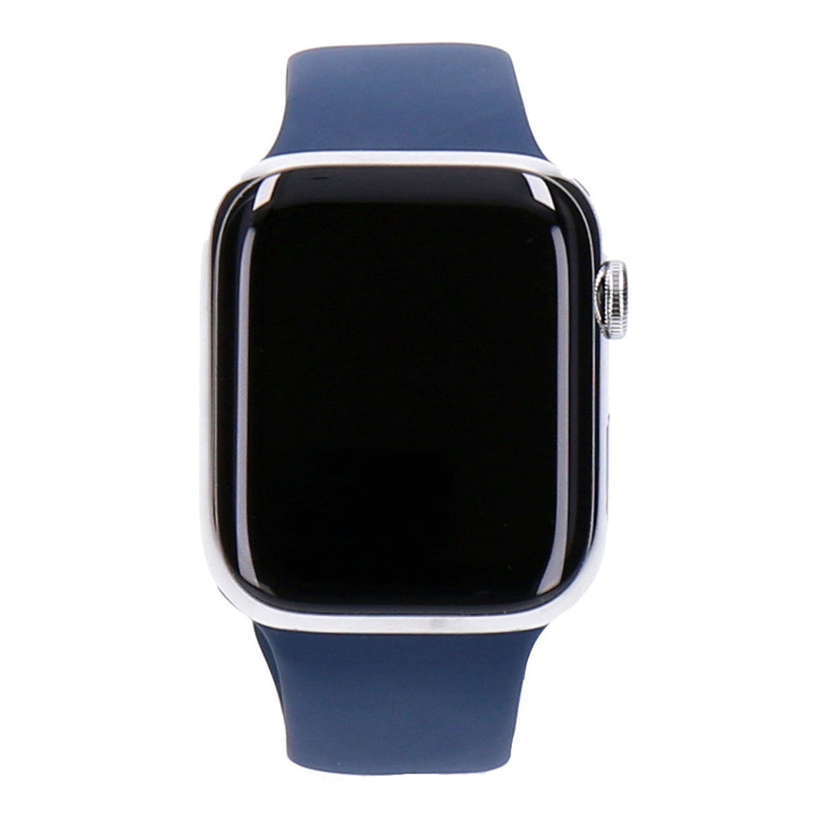 Produktbild Smartwatches - Apple Watch Series 9 45mm GPS + 4G Silber Edelstahlgehäuse mit Sportarmband Sturmblau S/M