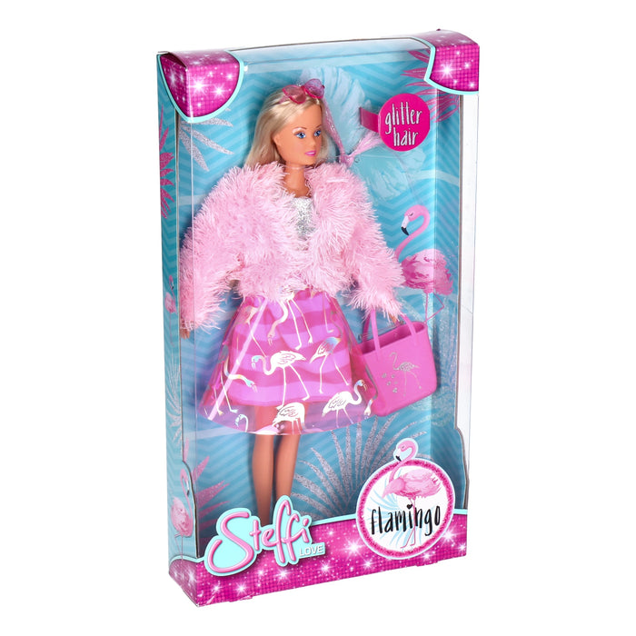 Steffi Love Flamingo Puppe im modischem Outfit, farblich sortiert