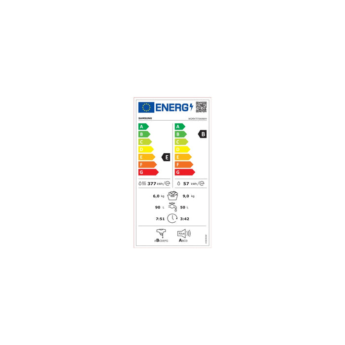 Samsung WD9XT754AWH Stand-Waschtrockner AddWash weiß