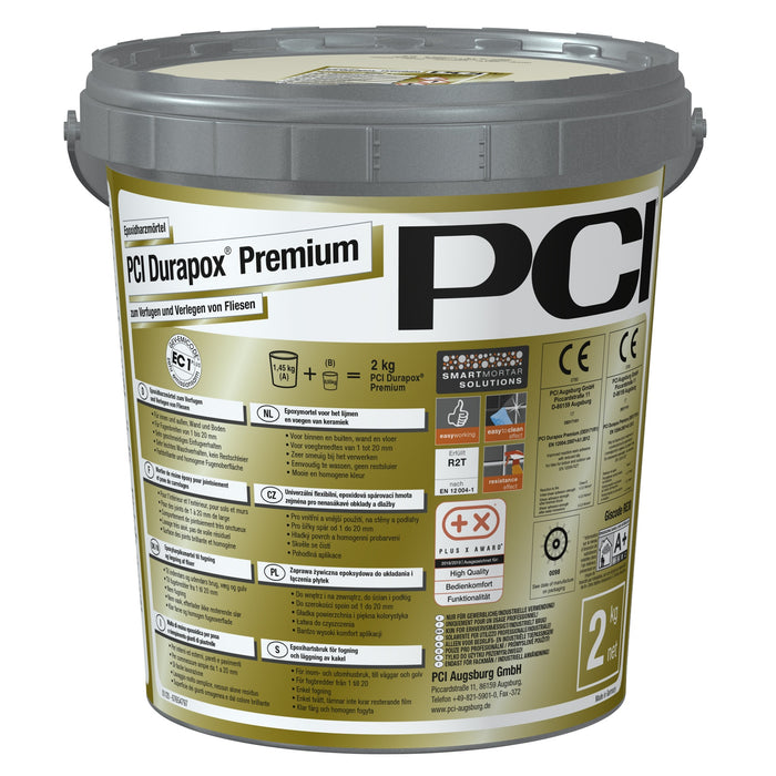 PCI Durapox Premium 2K Epoxidharz-Fugenmörtel 2kg Eimer zementgrau