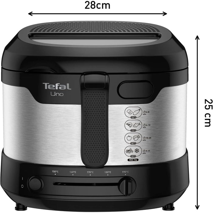 Tefal Uno M FF215D Fritteuse Edelstahl 1600 Watt schwarz