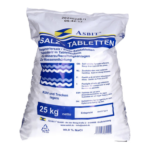 Produktbild Wasserenthärter - ASBIT Regeneriersalz Tabletten für Wasserenthärter Wasserenthärtern Entkalkern hochreines Siedesalz