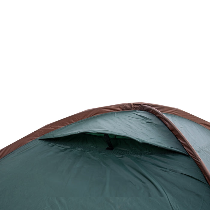 Campingzelt für 3-4 Personen, doppelwandig, stabil wasserdicht, verdunkelter Innenraum inkl. Tasche Grün/Braun
