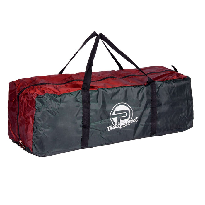 Campingzelt für 3-4 Personen, doppelwandig, stabil wasserdicht, verdunkelter Innenraum inkl. Tasche Grau/Rot