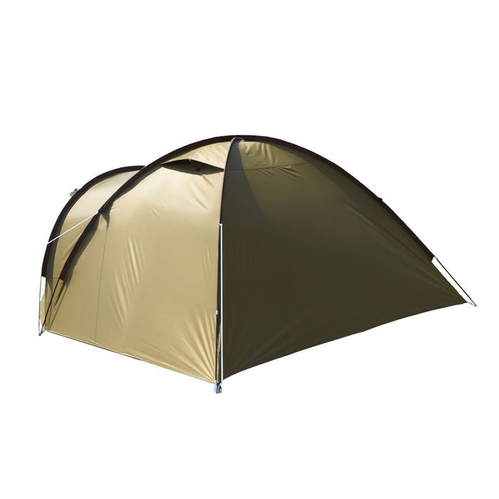 Campingzelt für 3-4 Personen, doppelwandig, stabil wasserdicht, verdunkelter Innenraum inkl. Tasche Bronze/Braun