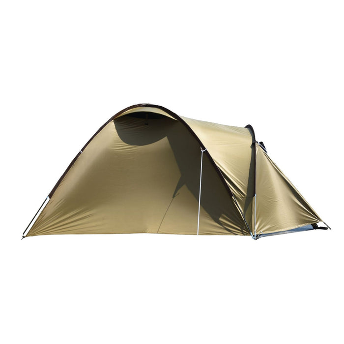 Campingzelt für 3-4 Personen, doppelwandig, stabil wasserdicht, verdunkelter Innenraum inkl. Tasche Bronze/Braun