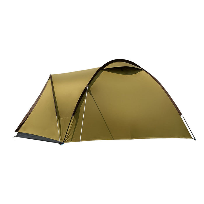 Campingzelt für 3-4 Personen, doppelwandig, stabil wasserdicht, verdunkelter Innenraum inkl. Tasche Bronze/Braun