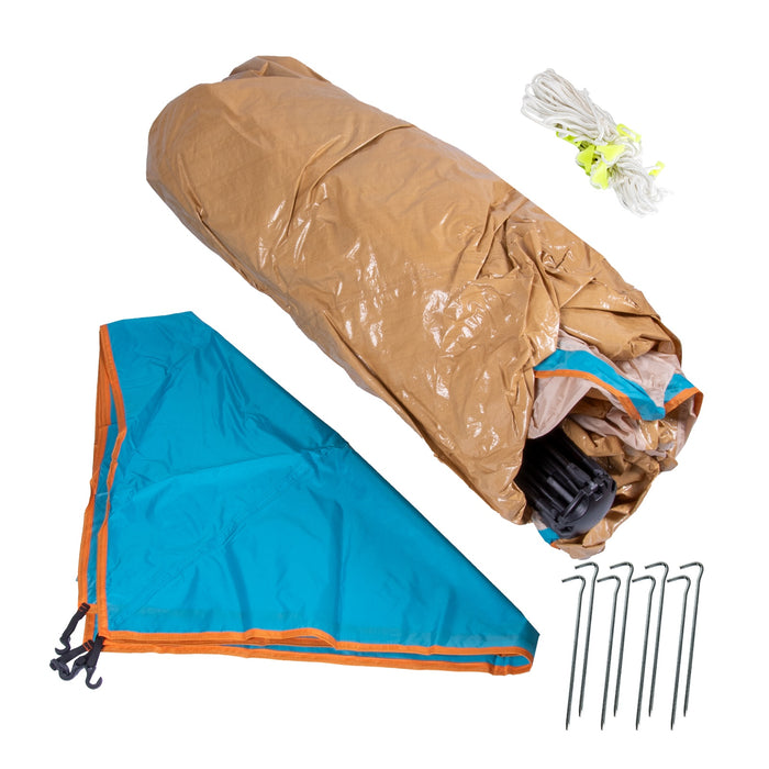 Automatik-Campingzelt Pop-Up Zelt für 3-4 Personen doppelwandig, wasserdicht inkl. Tragetasche Türkis/Beige