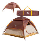 TP Automatik-Campingzelt für 3-4 Personen Pop-Up, doppelwandig, wasserdicht Braun/Beige