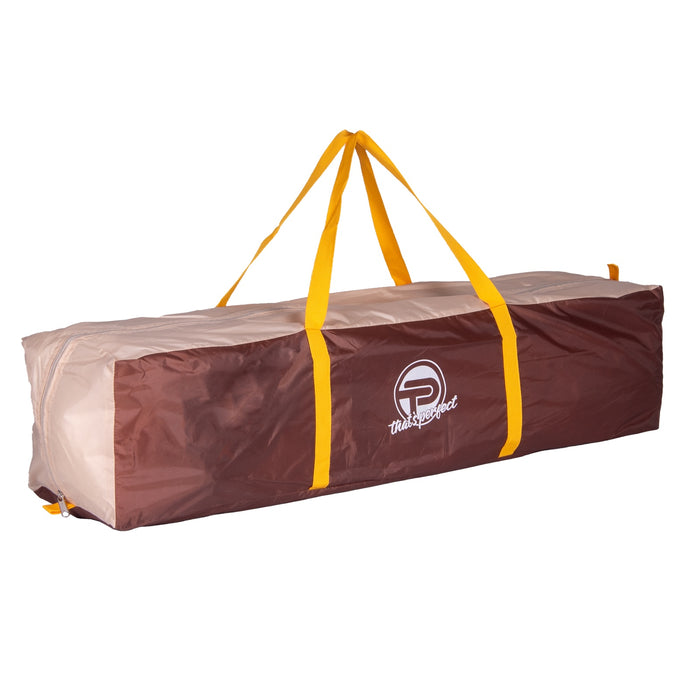 Automatik-Campingzelt Pop-Up Zelt für 3-4 Personen Braun/Beige