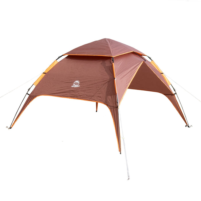 Automatik-Campingzelt Pop-Up Zelt für 3-4 Personen Braun/Beige