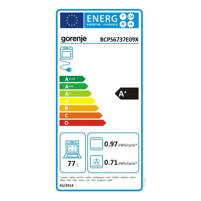 Gorenje Einbau-Herdset BCPS6737E09X + ECD643BX Edelstahl mit 2-fach Teleskopauszug