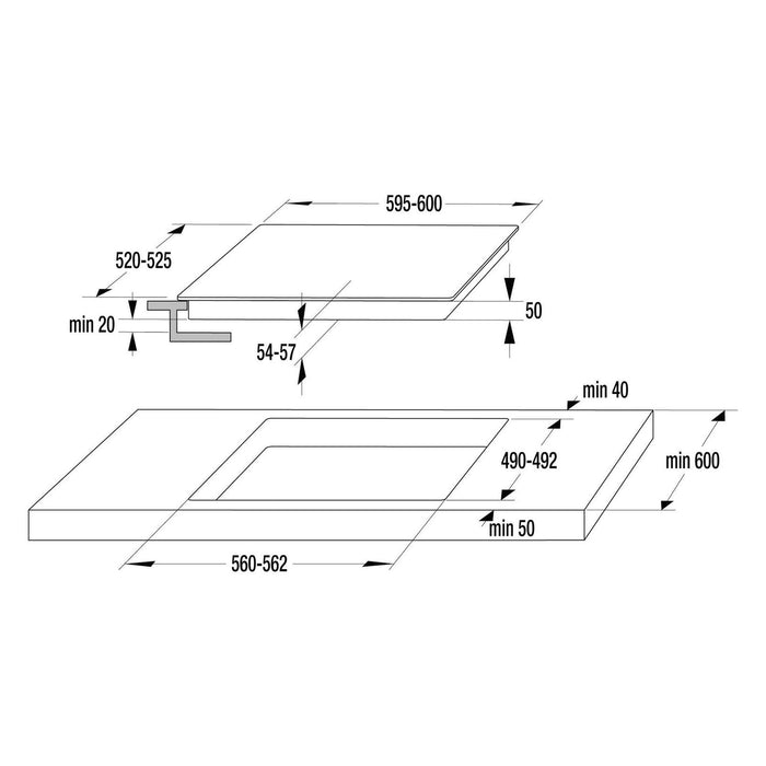 Gorenje Einbau-Herdset BCPS6737E09X + ECD643BX Edelstahl mit 2-fach Teleskopauszug