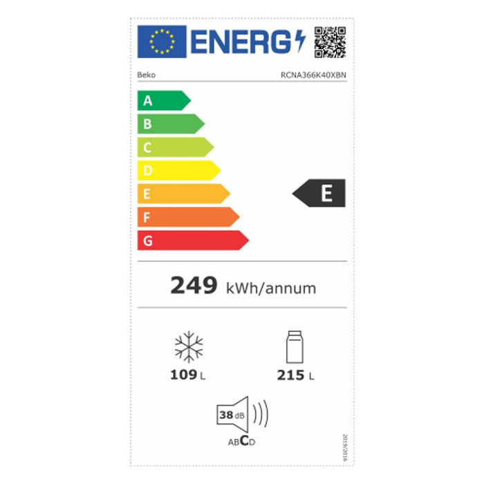 Beko RCNA366K40XBN Kühl Gefrierkombination edelstahl