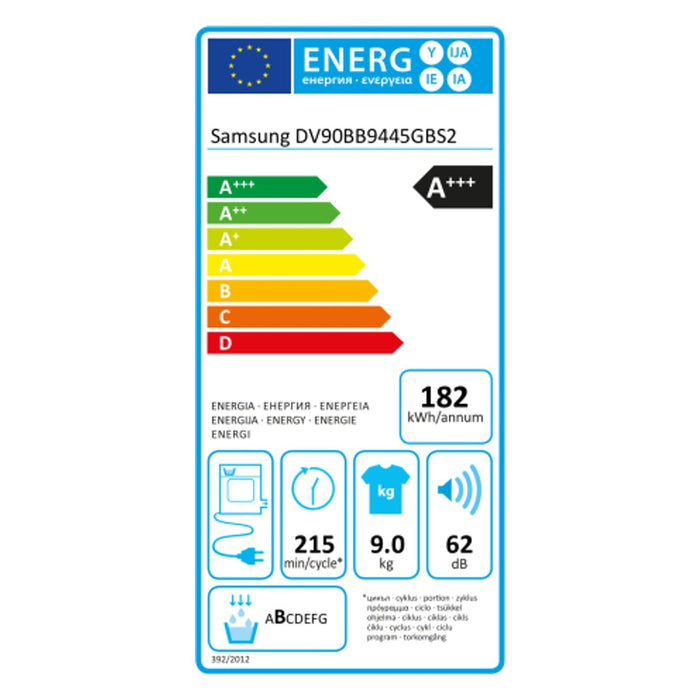 Samsung DV90BB9445GBS2 Bespoke Wärmepumpentrock Super Leise,Schwarz