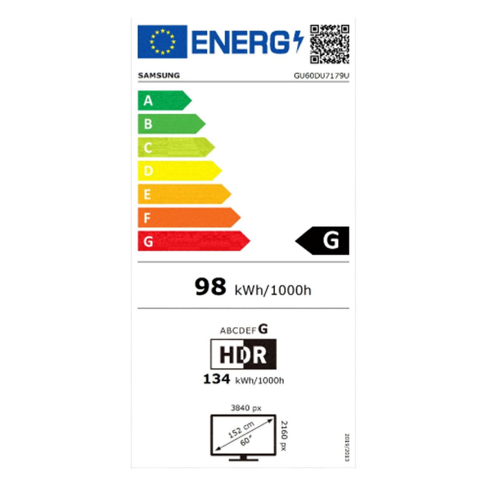 Samsung 60" Crystal UHD 4K DU7179 Tizen OS™ Smart TV