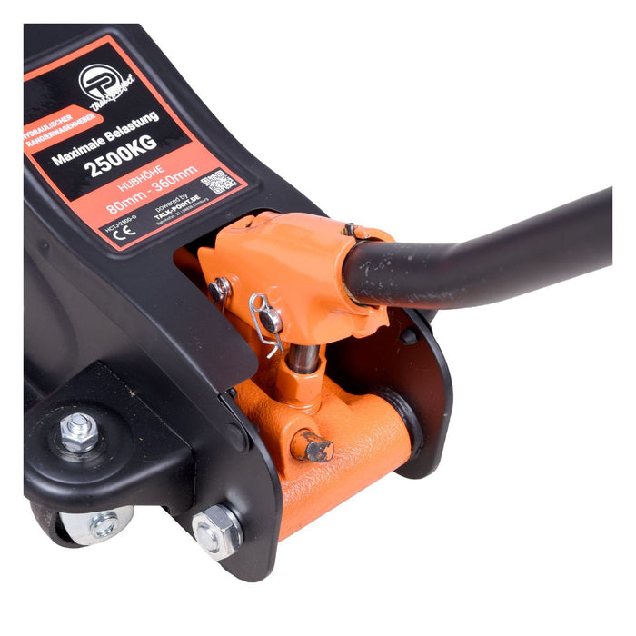 TP Hydraulischer KFZ-Rangierwagenheber 2,5t orange Koffer, SUV-Adapter und 2x Gummiauflage