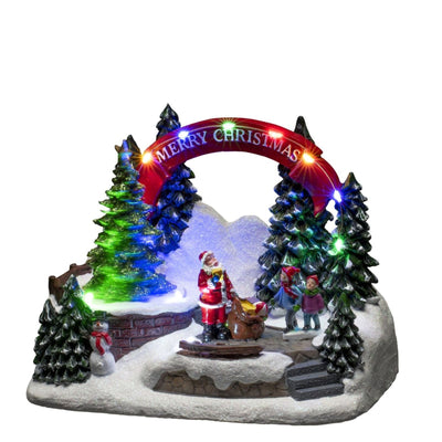 LED Szenerie Santa u. Kinder mit 11 Lichtern mehrfarbig 4244-000