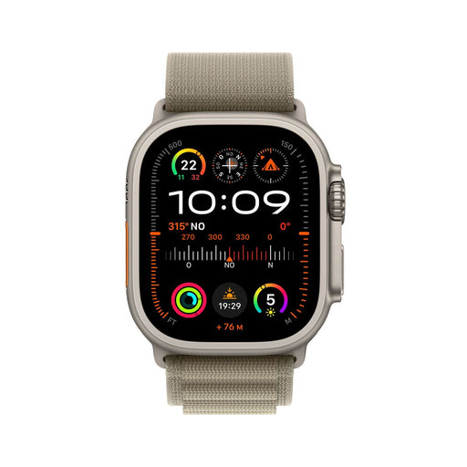 Produktbild Smartwatch - Apple Watch Ultra 2 49mm GPS + 4G Titangehäuse Alpine Loop Olive Gr. M, Titangehäuse Natur