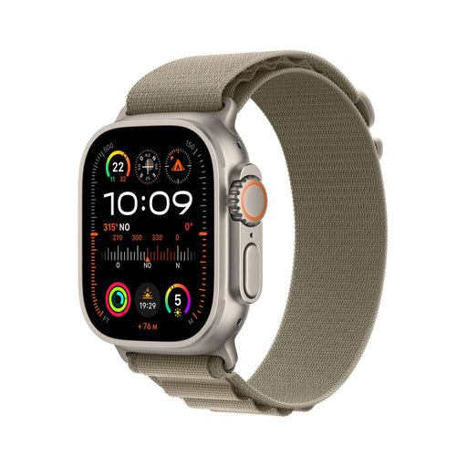 Produktbild Smartwatch - Apple Watch Ultra 2 49mm GPS + 4G Titangehäuse Alpine Loop Olive Gr. M, Titangehäuse Natur