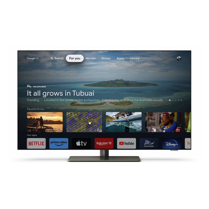 Philips 55OLED708/12 55 Zoll Ambilight TV 4K UHD OLED Smart-TV WLAN Grau, Metallisch