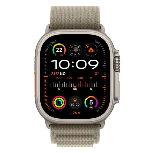 Produktbild Smartwatch - Apple Watch Ultra 2 49mm GPS + 4G Titangehäuse Alpine Loop Olive Gr. M, Titangehäuse Natur