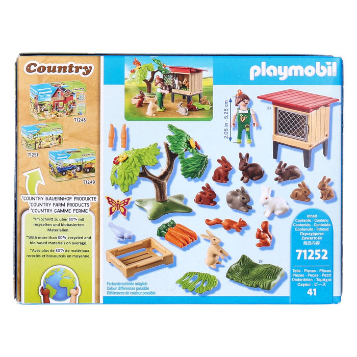 PLAYMOBIL Country 71252 Kaninchenstall Tiere für den Bio-Bauernhof