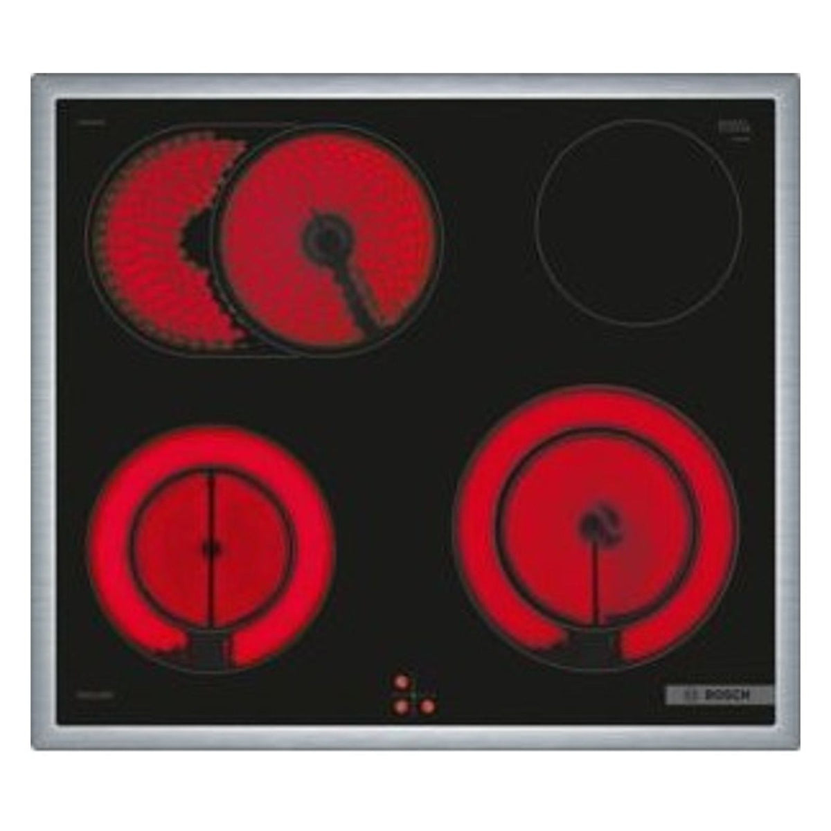 Produktbild Elektro-Kochfeld - Bosch NKH645GA2M Kochfeld Schwarz, Edelstahl Integriert 60 cm Keramik 4 Zone(n)