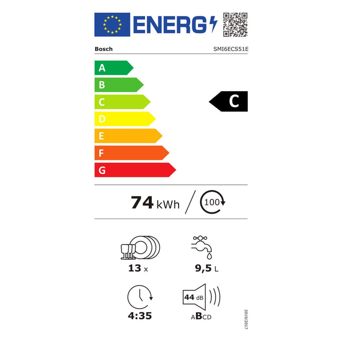 Bosch SMI6ECS51E Spülmaschine Teilintegriert 13 Maßgedecke C