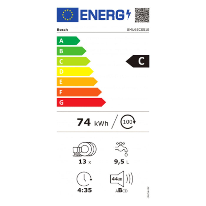 Bosch Serie 6 SMU6ECS51E Spülmaschine Teil integriert 13 Maßgedecke C