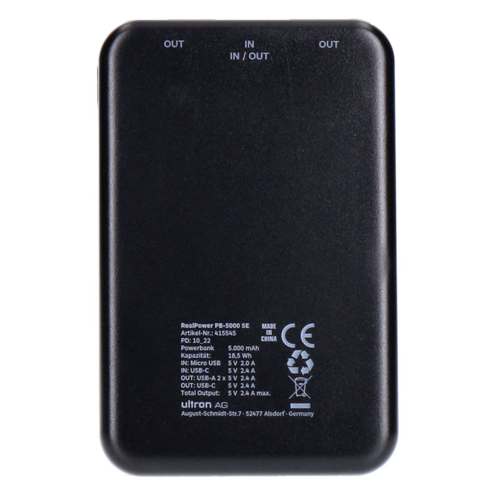 RealPower PB-5000 SE Powerbank 5000 mAh Schwarz