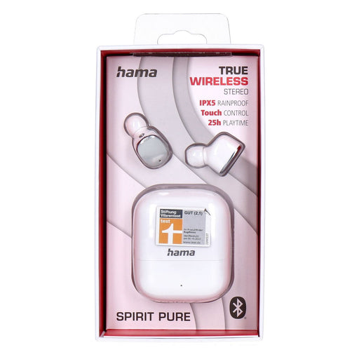 Produktbild wireless In-Ear-Kopfhörer - Hama Spirit Pure True Wireless Bluetooth In-Ear Kopfhörer Weiß