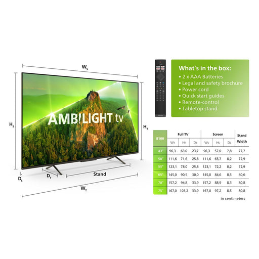 Produktbild LED-Fernseher - Philips 43PUS8107/12 4K UHD LED Android TV 43 Zoll