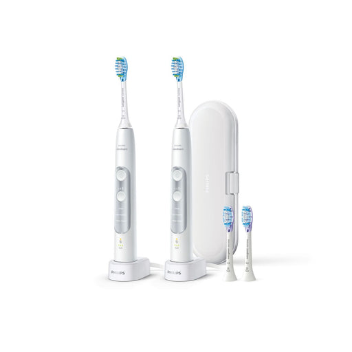 Produktbild Elektrische Zahnbürste - Philips Sonicare HX9611/19 ExpertClean 7300 Elektrische Zahnbürste 2er-Set Weiß/Silber