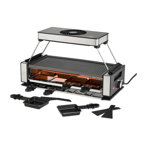 Produktbild Raclette - Unold Raclette Smokeless Raclette 1200 Watt Raclettegrill mit aufsteckbarem Dunstabzug schwarz