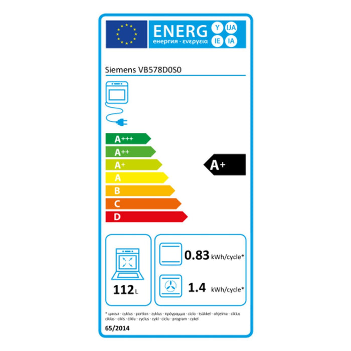 Siemens iQ500 VB578D0S0 Backofen 112 l Schwarz