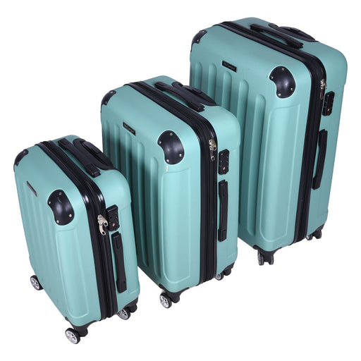 Produktbild Kofferset - TP 3tlg. ABS Hartschalen Kofferset grün Erweiterungsfunktion und TSA- Zahlenschloss