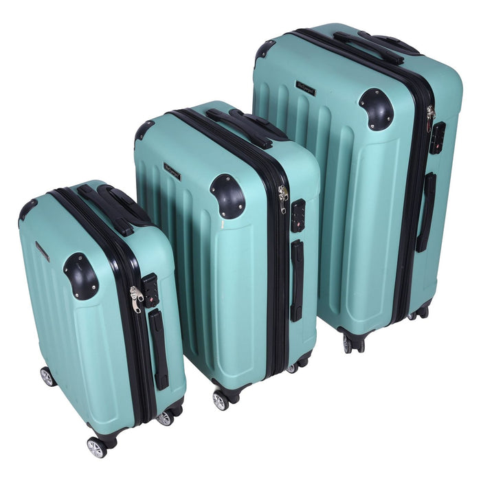TP 3tlg. ABS Hartschalen Kofferset grün Erweiterungsfunktion und TSA- Zahlenschloss