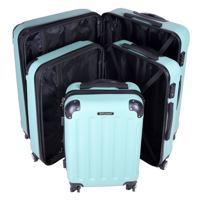 TP 3tlg. ABS Hartschalen Kofferset grün Erweiterungsfunktion und TSA- Zahlenschloss