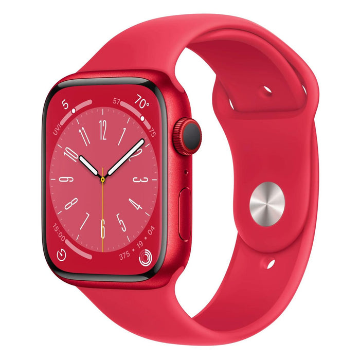 Apple Watch Series 8 45mm GPS + 4G Rot Aluminiumgehäuse mit Sportarmband Rot