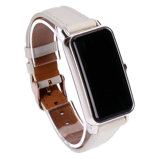 Produktbild Smartwatch - Huawei Watch Fit mini Frosty White mit Lederarmband Weiß
