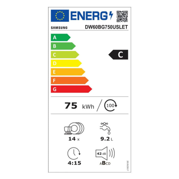 SAMSUNG DW60BG750USLET Geschirrspüler Einbaugerät