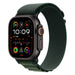 Apple Watch Ultra 2 49mm GPS + 4G Titangehäuse Schwarz Alpine Loop Dunkelgrün M, Gehäuse Schwarz