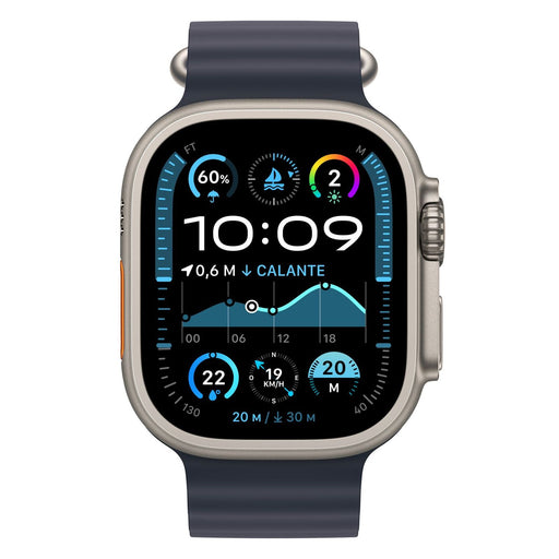 Produktbild Smartwatch - Apple Watch Ultra 2 49mm GPS + 4G Titangehäuse Ocean Armband Navyblau, Titangehäuse Natur