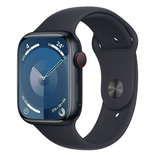 Produktbild Smartwatch - Apple Watch Series 9 45mm GPS + 4G Mitternacht Aluminiumgehäuse mit Sportarmband M/L