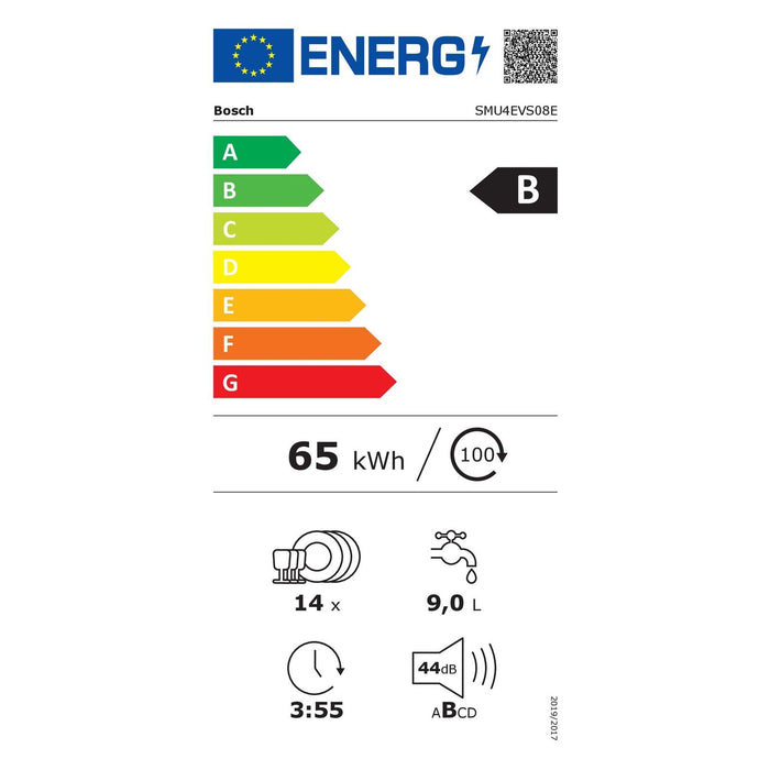 Bosch SMU4EVS08E Serie 4 Geschirrspüler mit Unterbaumöglichkeit